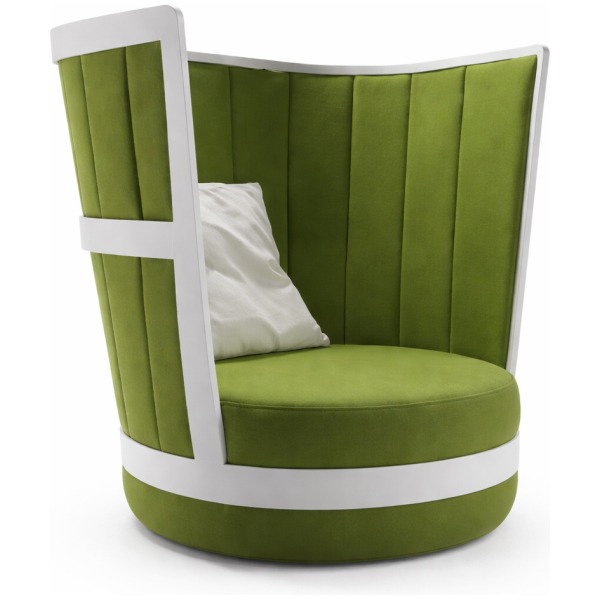 Butaca Toupie respaldo guateado color verde Horeca