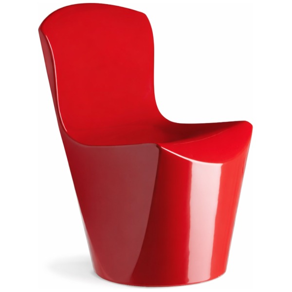 Asiento Efran rojo en polietileno líneas ultramodernas