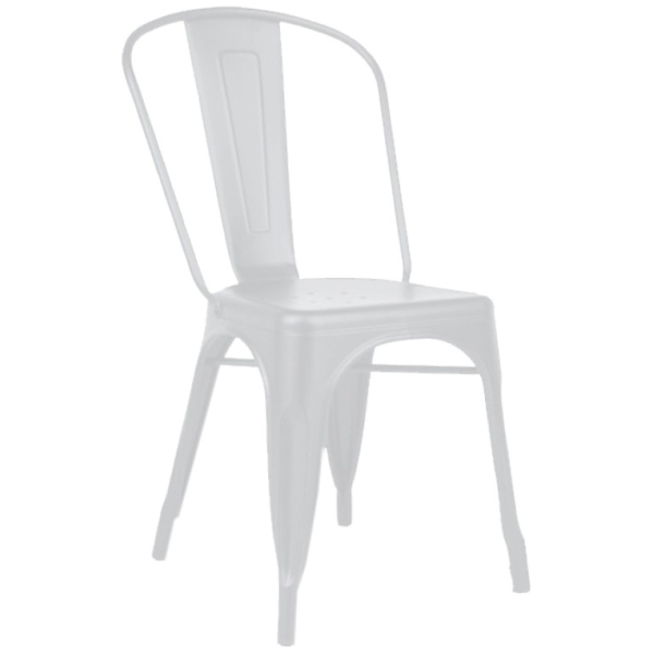 Silla Tolix replica industrial blanco