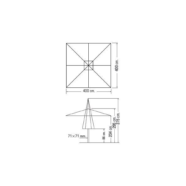 PARASOL ALUMINIO 4×4 M