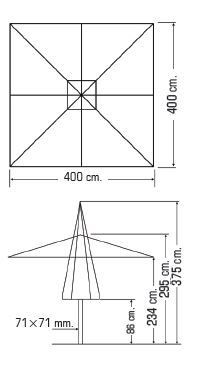 PARASOL ALUMINIO 4×4 M