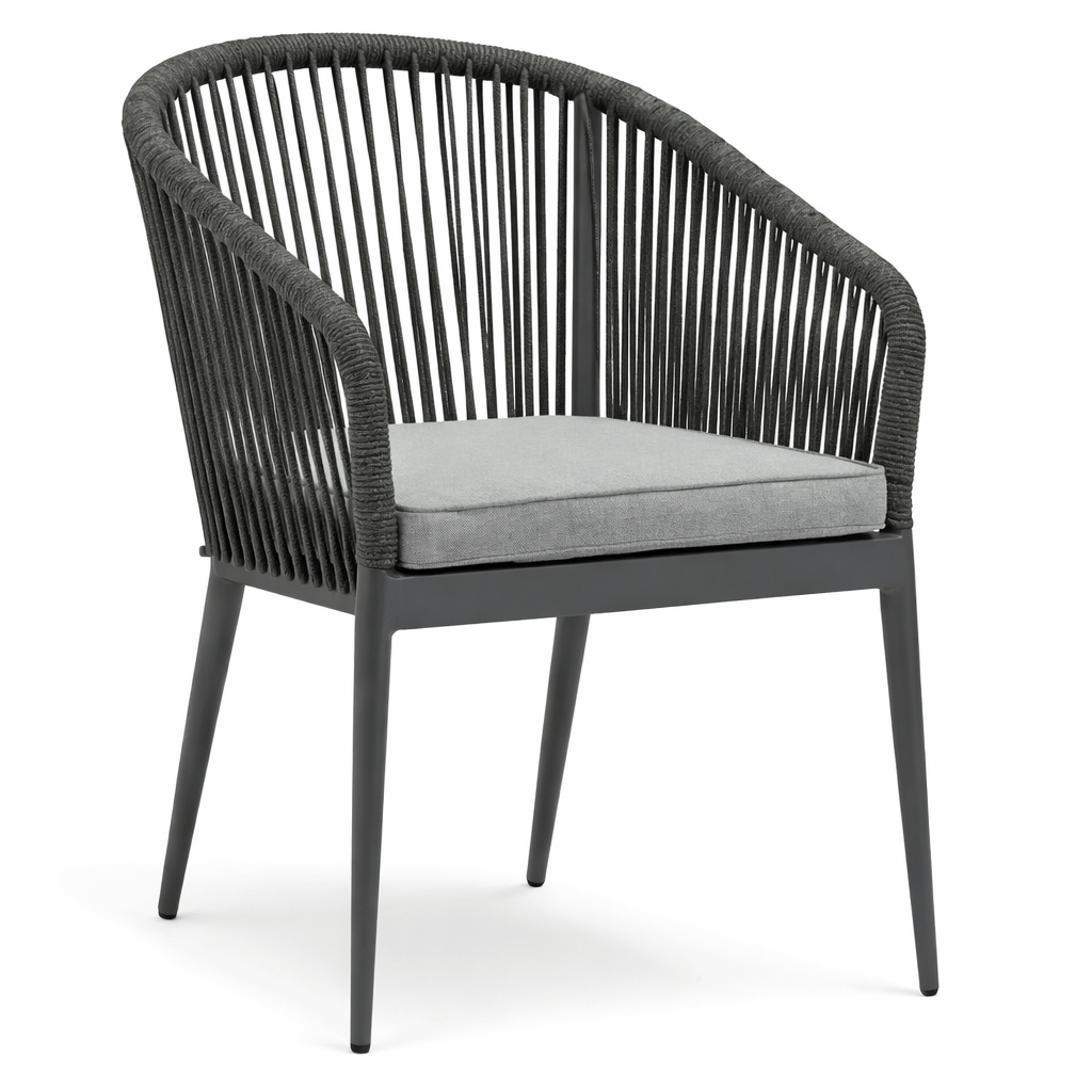 Sillón cuerda sintética gris Arpa