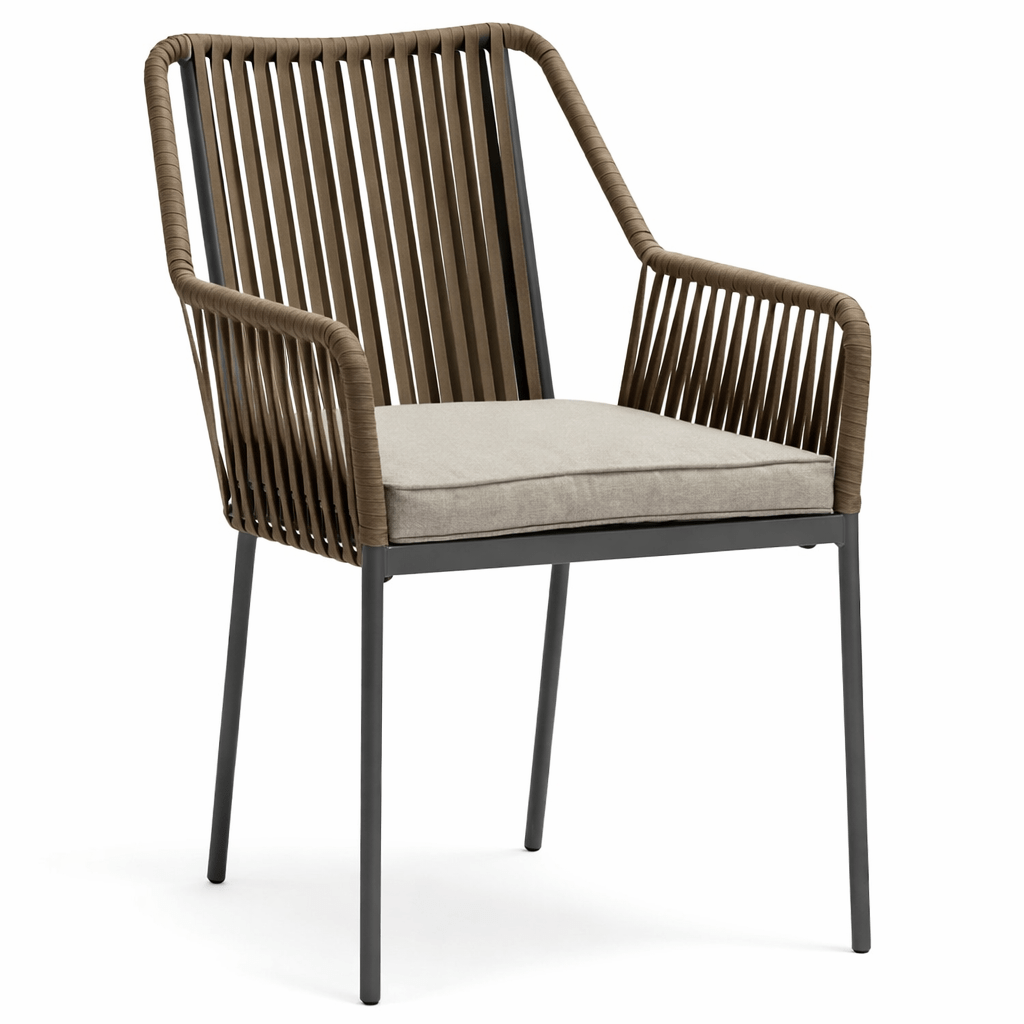 Sillón cuerda sintética taupe Lua