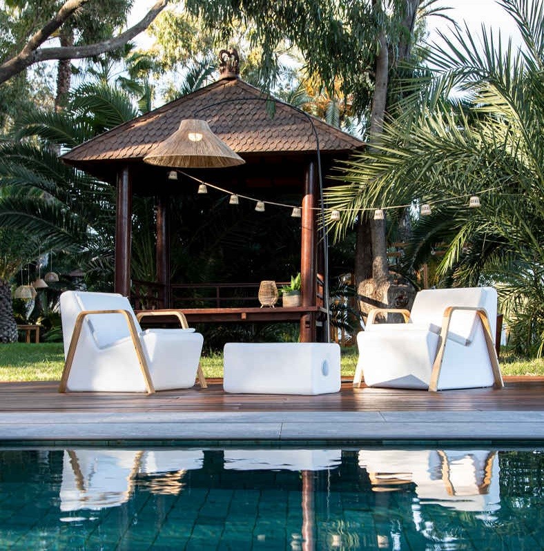 LAMPARA DE PIE DE ARCO SIN CABLES NIZA DE NEW GARDEN - 4