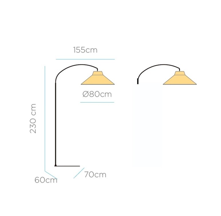 LAMPARA DE PIE DE ARCO SIN CABLES NIZA DE NEW GARDEN - 7