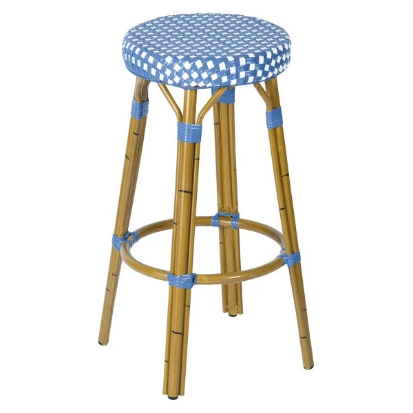 TABURETE PARISINO AZUL SIN RESPALDO - 1
