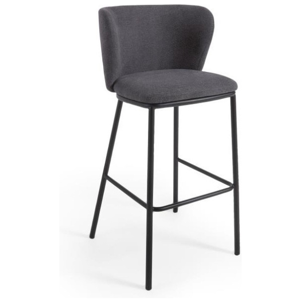 TABURETE ALTO TAPIZADO GISELA GRIS OSCURO - 2