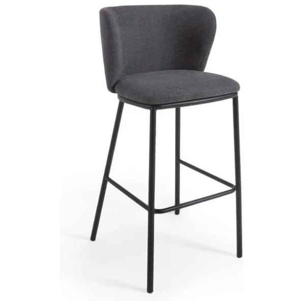 TABURETE ALTO TAPIZADO GISELA GRIS OSCURO - 2