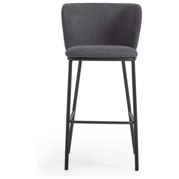 TABURETE ALTO TAPIZADO GISELA GRIS OSCURO - 3