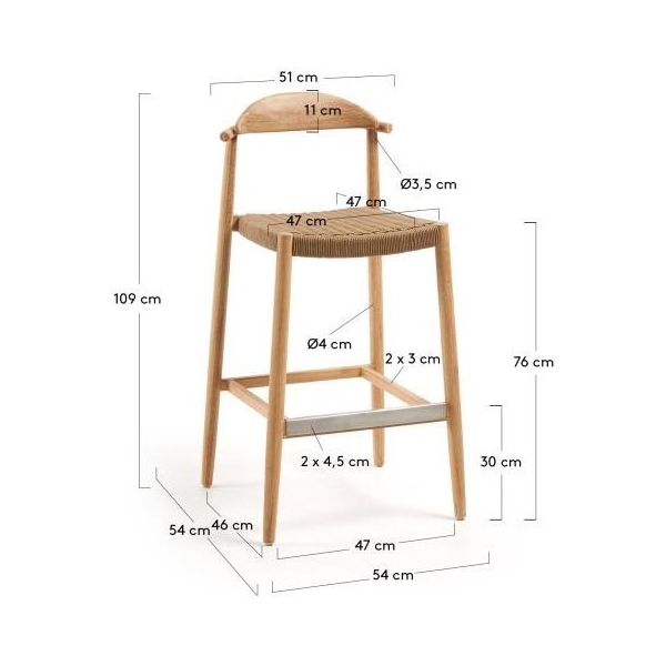TABURETE MADERA NINA - 4
