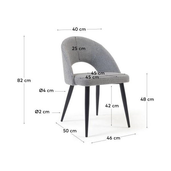 SILLA TAPIZADA MAEL PATA NEGRA - 6