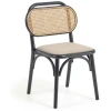 SILLA DORIANE NEGRO EN RATÁN NATURAL. - 2