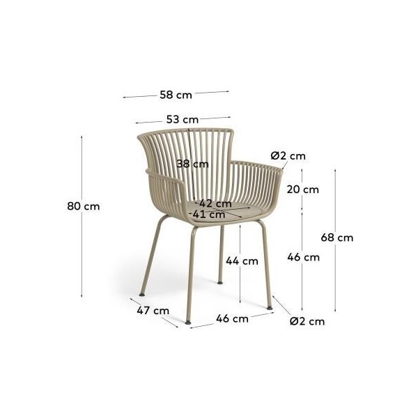 SILLA RUMBA BEIGE EXTERIOR - 4