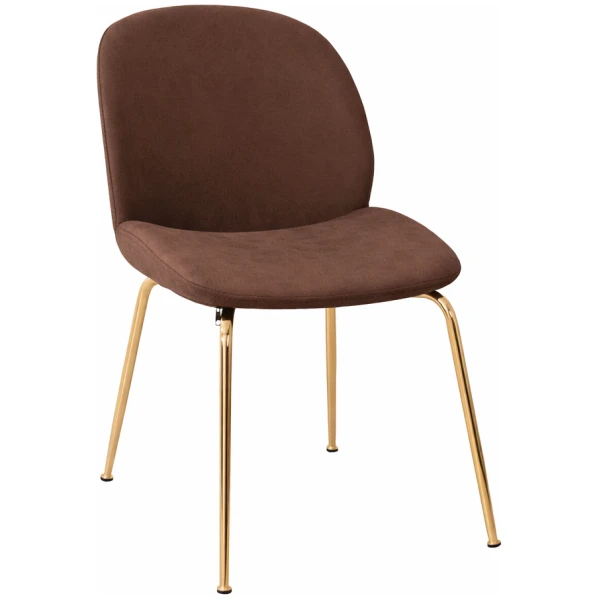 Silla ART DECO polipiel oro/marrón