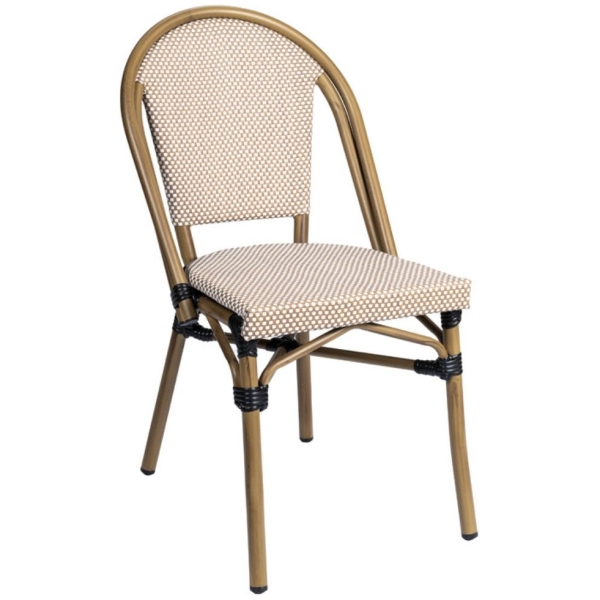 SILLA TIVOLI EN ALUMINIO Y TEXTILINE LATTE DE INTURMOBLE - 1