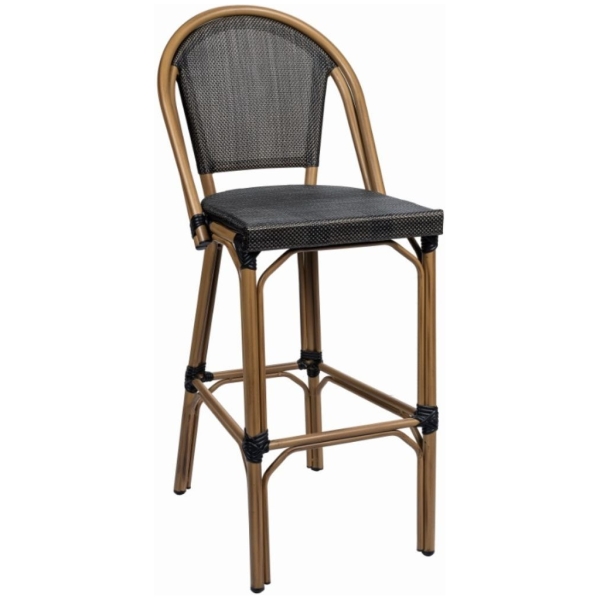 copy of TABURETE TIVOLI EN ALUMINIO Y TEXTILINE NERO DE INTURMOBLE - 1