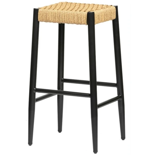 TABURETE PROVENZA SIN RESPALDO EN ALUMINIO Y CUERDA CREMA DE INTURMOBLE - 1