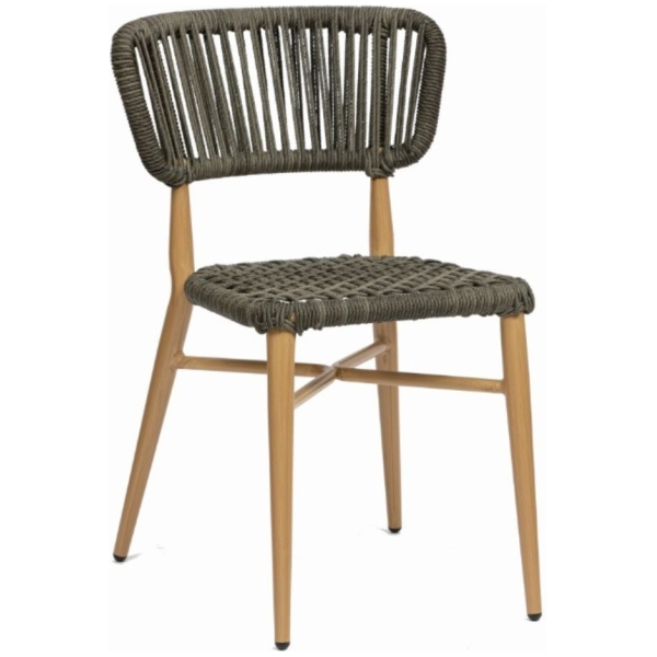 SILLA PROVENZA EN ALUMINIO Y CUERDA GRIS DE INTURMOBLE - 1