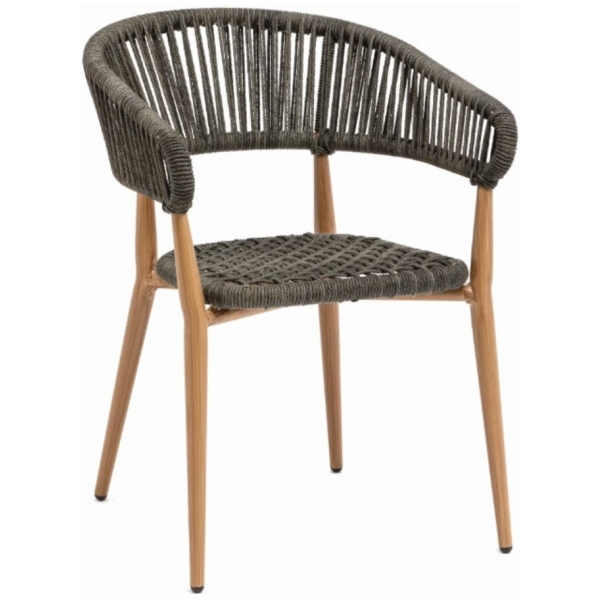 SILLÓN PROVENZA EN ALUMINIO Y CUERDA GRIS DE INTURMOBLE - 1