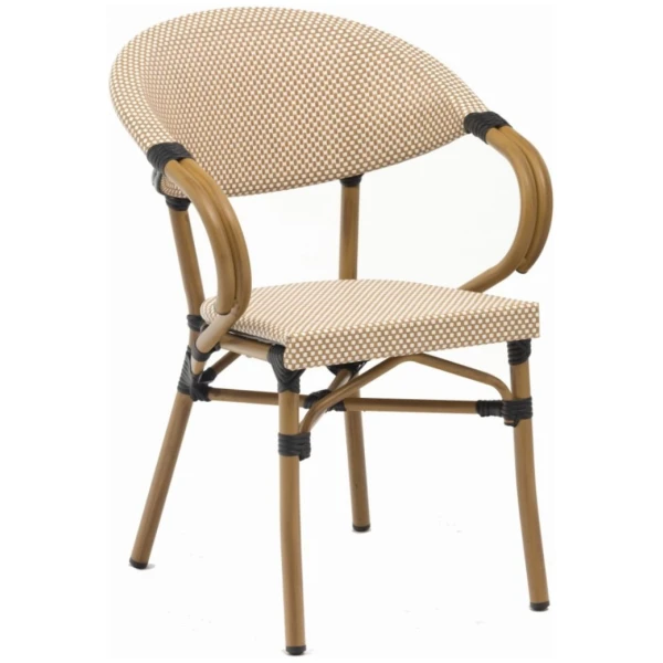 SILLA FILIPINAS EN ALUMINIO Y TEXTILINE LATTE DE INTURMOBLE - 1