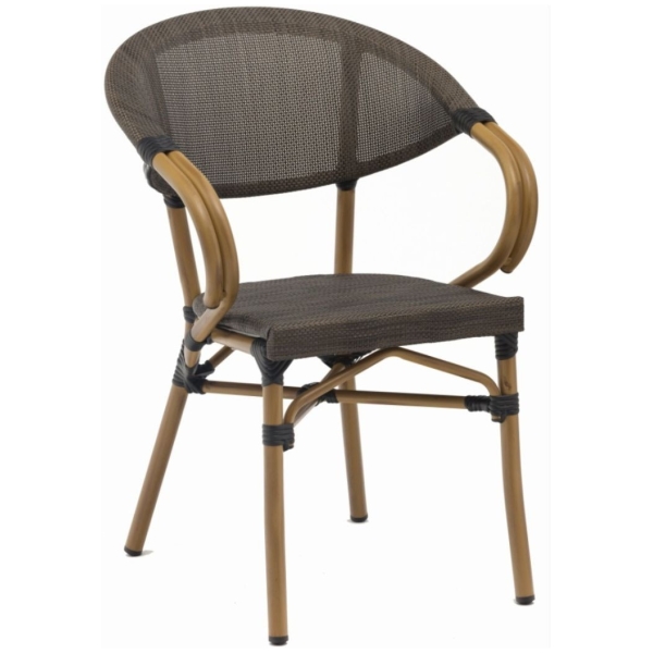 SILLA FILIPINAS EN ALUMINIO Y TEXTILINE NEGRO DE INTURMOBLE - 1