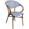 SILLA FILIPINAS EN ALUMINIO Y TEXTILINE EN ESPIGA AZUL Y BLANCO DE INTURMOBLE - 1
