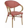 SILLA FILIPINAS EN ACERO PINTADO Y TEXTILINE TRENZADO ROJO Y CREMA DE INTURMOBLE - 1