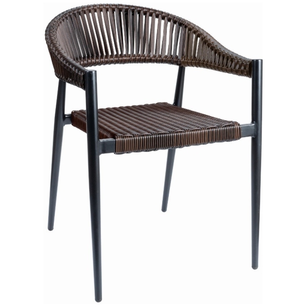 SILLÓN OSAKA EN ALUMINIO Y TRENZADO MARRÓN DE INTURMOBLE - 1