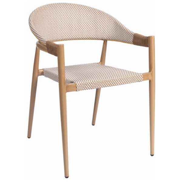 SILLÓN OSAKA EN ALUMINIO Y TEXTILINE LATTE DE INTURMOBLE - 1