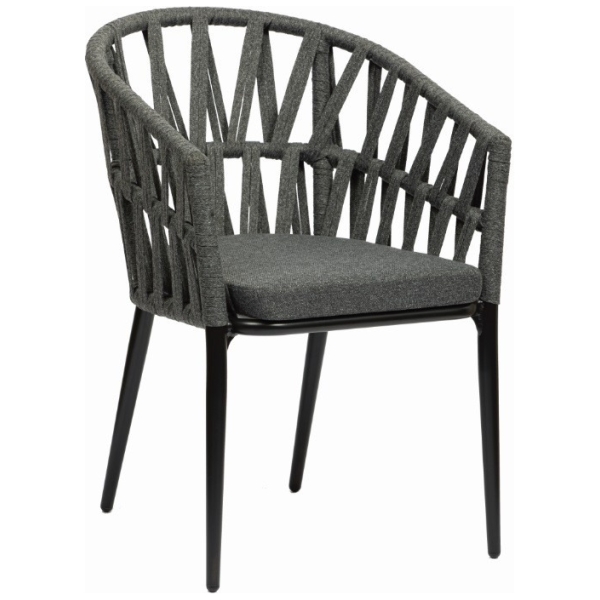 SILLÓN CERDEÑA EN ALUMINIO Y CUERDA GRIS DE INTURMOBLE - 1