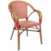 SILLÓN BIARRITZ EN ALUMINIO Y TEXTILINE ROJO Y CREMA DE INTURMOBLE - 1