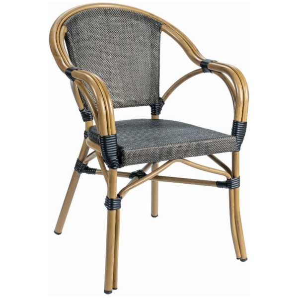 SILLÓN BIARRITZ EN ALUMINIO Y TEXTILINE NEGRO DE INTURMOBLE - 1