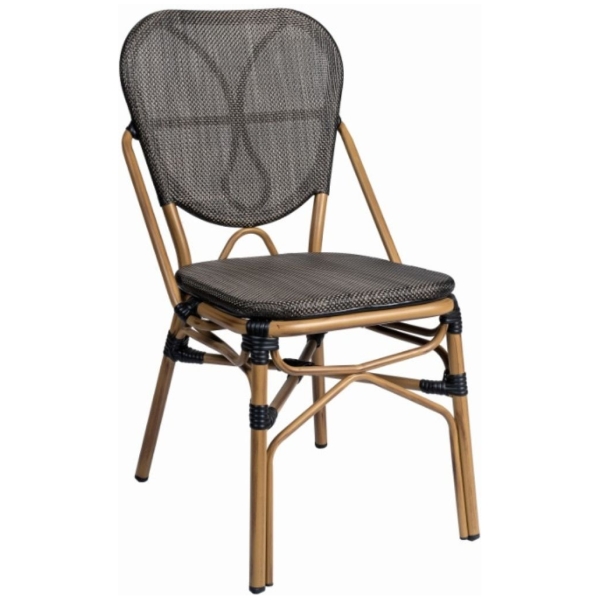 SILLA PALAIS EN ALUMINIO Y TEXTILINE NEGRO DE INTURMOBLE - 1