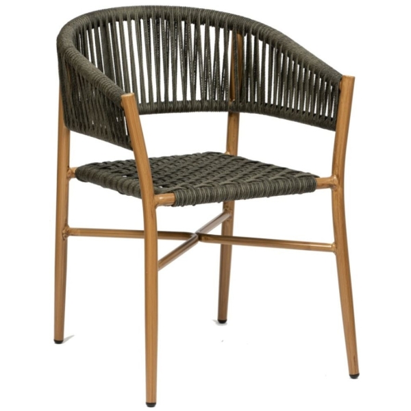 SILLÓN HAVANA EN ALUMINIO ROBLE Y CUERDA GRIS DE INTURMOBLE - 1