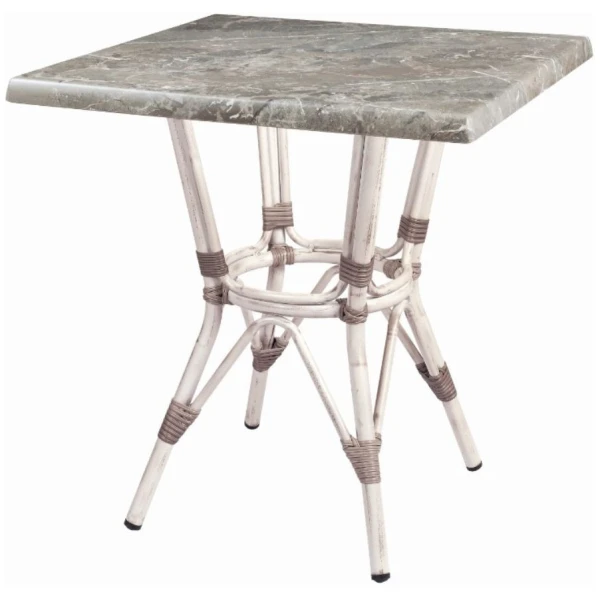 MESA CUADRADA MARTINICA EN ALUMINIO Y WERZALITH DE INTURMOBLE - 1