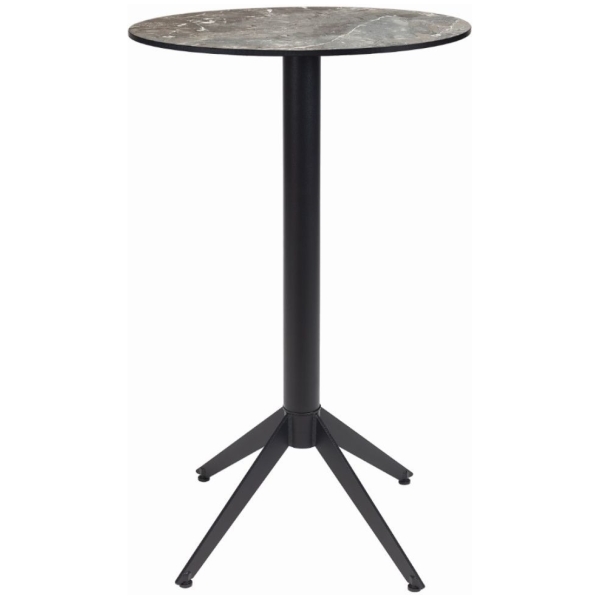 MESA ALTA REDONDA MILANO EN ACERO Y WERZALITH COLOR SICILIA DE INTURMOBLE - 1