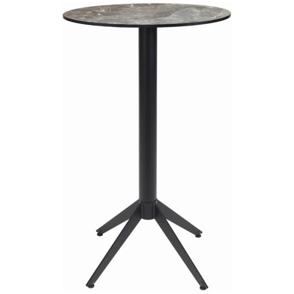 MESA ALTA REDONDA MILANO EN ACERO Y WERZALITH COLOR SICILIA DE INTURMOBLE - 1