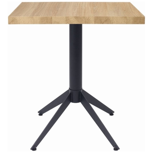 MESA CUADRADA MILANO EN ACERO Y MELAMINA COLOR FRESNO TAIGADE INTURMOBLE - 1