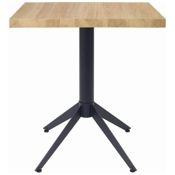 MESA CUADRADA MILANO EN ACERO Y MELAMINA COLOR FRESNO TAIGADE INTURMOBLE - 1