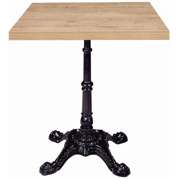 MESA CUADRADA PARISINA EN ACERO Y MELAMINA COLOR ROBLE ATLAS DE INTURMOBLE - 1