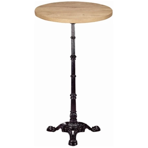 MESA ALTA REDONDA PARIS EN ACERO Y WERZALITH COLOR PINO DE INTURMOBLE - 1