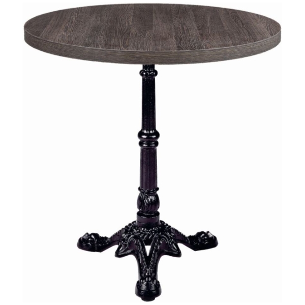 MESA REDONDA PARIS EN ACERO Y MELAMINA COLOR EBANO DE INTURMOBLE - 1