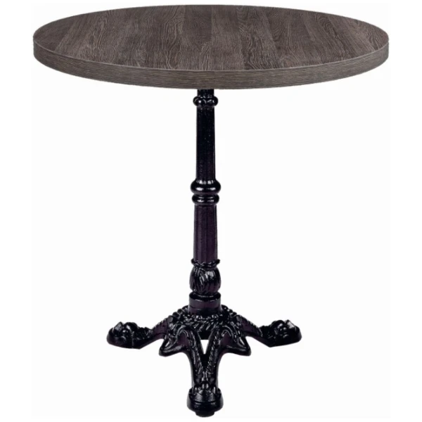 MESA REDONDA PARIS EN ACERO Y MELAMINA COLOR EBANO DE INTURMOBLE - 1