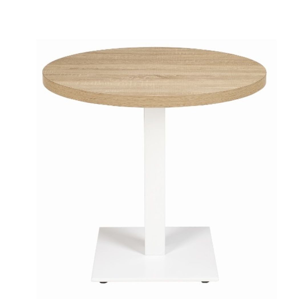 MESA REDONDA MUNICH EN ALUMINIO Y MELAMINA COLOR ROBLE HERA DE INTURMOBLE - 1