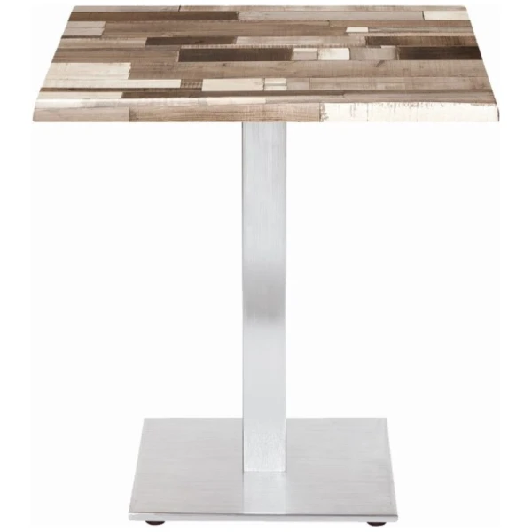 MESA CUADRADA MUNICH EN ALUMINIO Y WERZALITH COLOR KEBANA TAUPE DE INTURMOBLE - 1