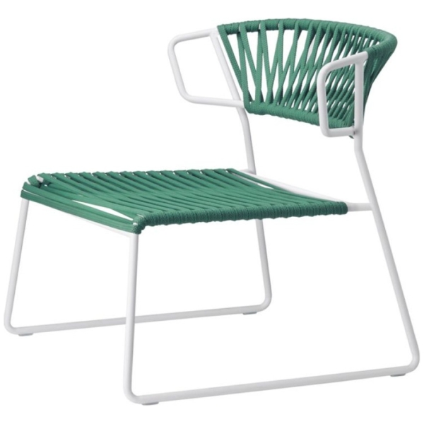 BUTACA LISA LOUNGE FILO EN BLANCO T CUERDA VERDE DE SCAB - 4