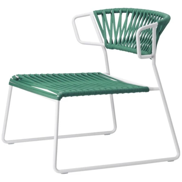 BUTACA LISA LOUNGE FILO EN BLANCO T CUERDA VERDE DE SCAB - 4