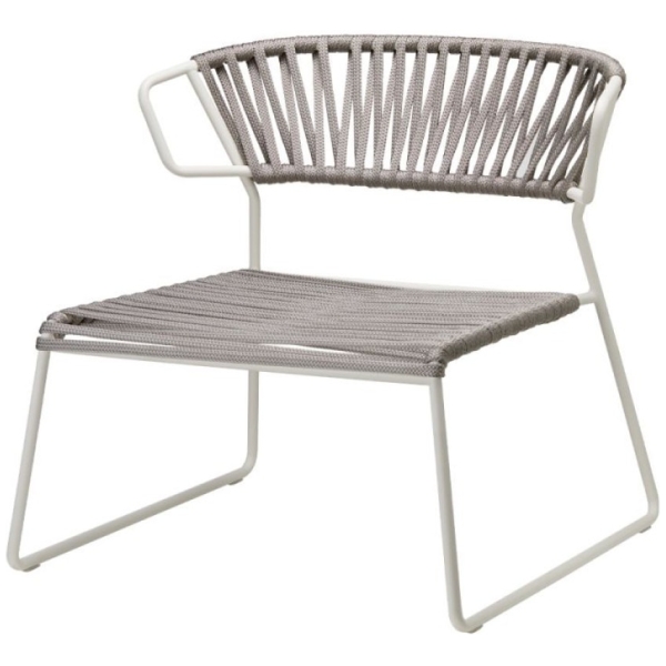 BUTACA LISA LOUNGE FILO EN BLANCO Y CUERDA GRIS DE SCAB - 4