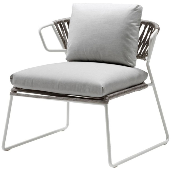 BUTACA LISA LOUNGE FILO EN BLANCO Y CUERDA GRIS DE SCAB - 6