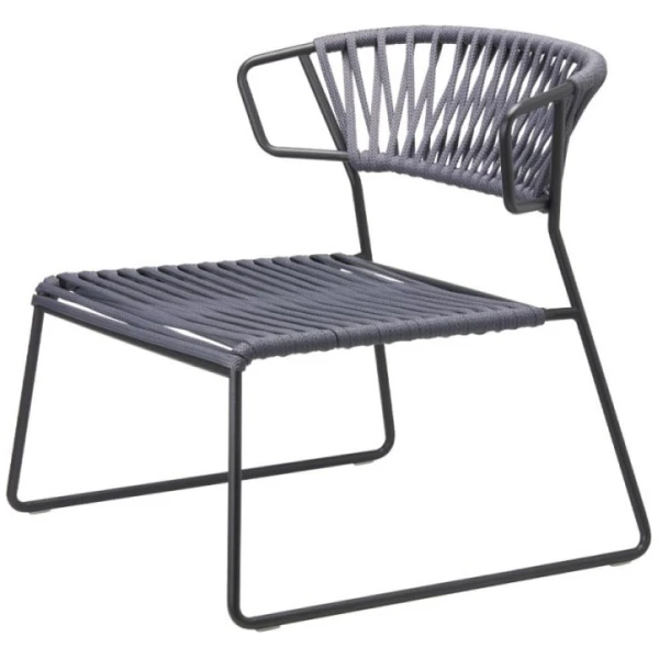 BUTACA LISA LOUNGE FILO EN NEGRO Y CUERDA ANTRACITA DE SCAB - 4